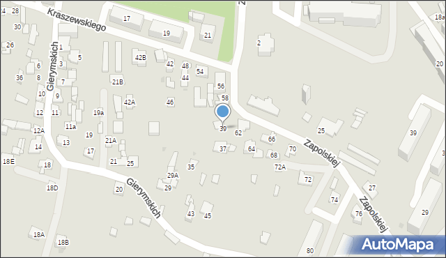 Sosnowiec, Braci Gierymskich, 39, mapa Sosnowca