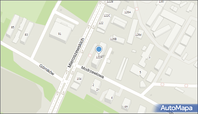 Sosnowiec, Braci Mieroszewskich, 122A, mapa Sosnowca