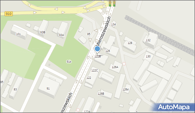 Sosnowiec, Braci Mieroszewskich, 122B, mapa Sosnowca