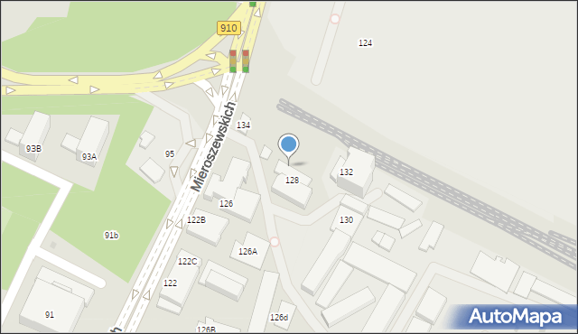 Sosnowiec, Braci Mieroszewskich, 128p, mapa Sosnowca