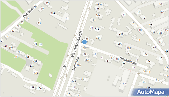 Sosnowiec, Braci Mieroszewskich, 30, mapa Sosnowca