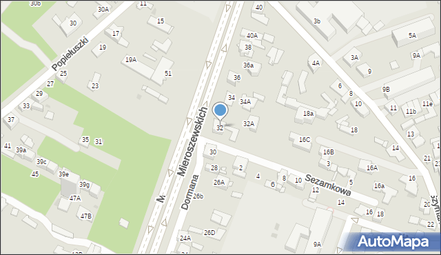 Sosnowiec, Braci Mieroszewskich, 32, mapa Sosnowca