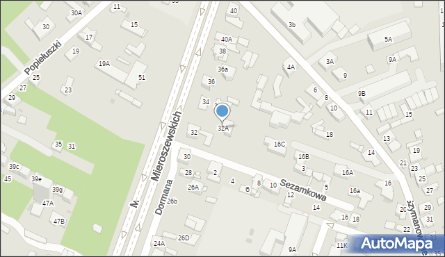 Sosnowiec, Braci Mieroszewskich, 32A, mapa Sosnowca
