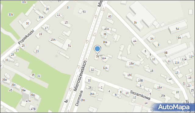 Sosnowiec, Braci Mieroszewskich, 34, mapa Sosnowca