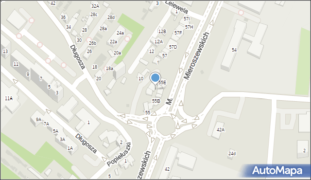 Sosnowiec, Braci Mieroszewskich, 55g, mapa Sosnowca