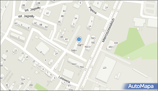 Sosnowiec, Braci Mieroszewskich, 59B, mapa Sosnowca