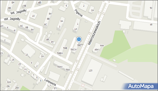 Sosnowiec, Braci Mieroszewskich, 59C, mapa Sosnowca