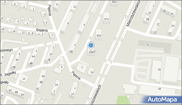 Sosnowiec, Braci Mieroszewskich, 63A, mapa Sosnowca