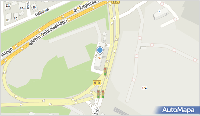 Sosnowiec, Braci Mieroszewskich, 97, mapa Sosnowca