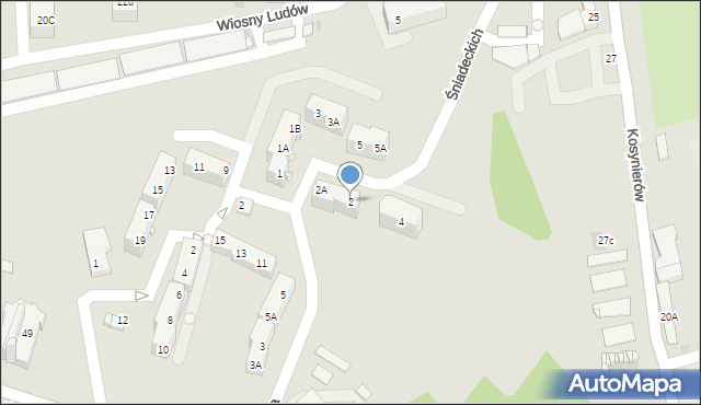 Sosnowiec, Braci Śniadeckich Jana i Jędrzeja, 2, mapa Sosnowca