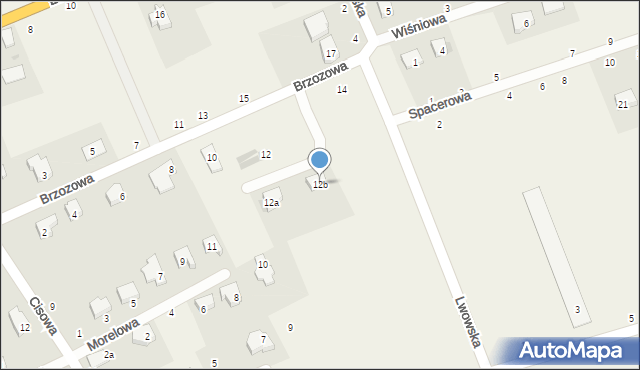 Spalona, Brzozowa, 12b, mapa Spalona