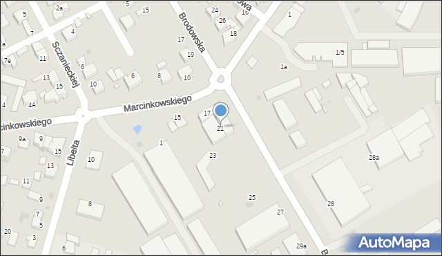 Środa Wielkopolska, Brodowska, 21, mapa Środa Wielkopolska