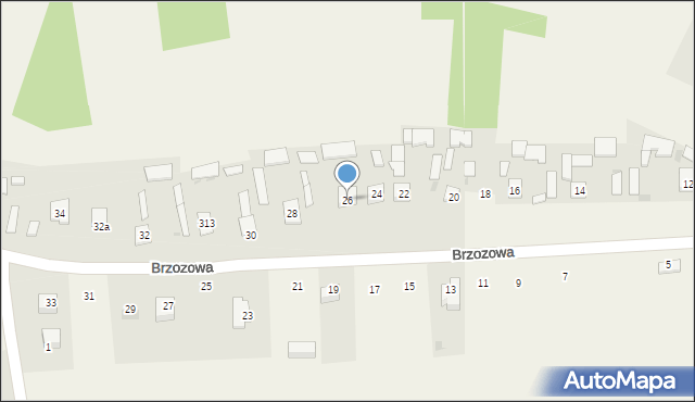Stale, Brzozowa, 26, mapa Stale