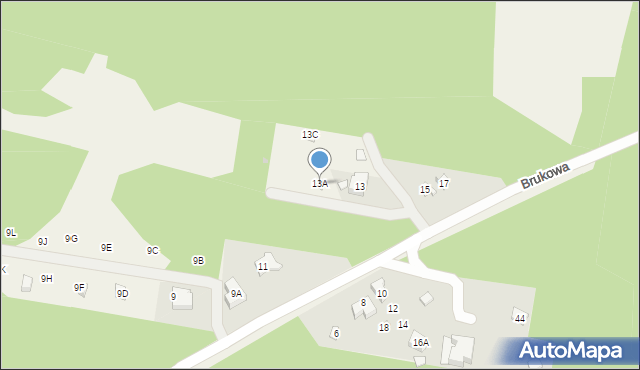 Stanisławów Pierwszy, Brukowa, 13A, mapa Stanisławów Pierwszy