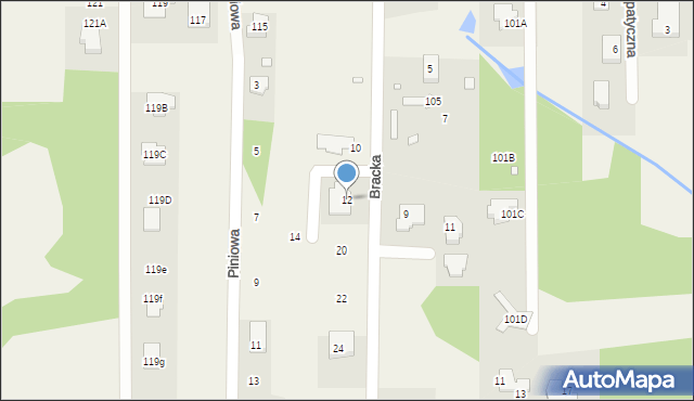 Stara Wieś, Bracka, 12, mapa Stara Wieś