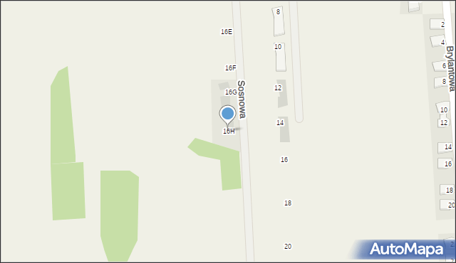 Stare Grochale, Brylantowa, 16H, mapa Stare Grochale