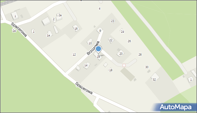 Stare Jabłonki, Brzozowa, 16, mapa Stare Jabłonki