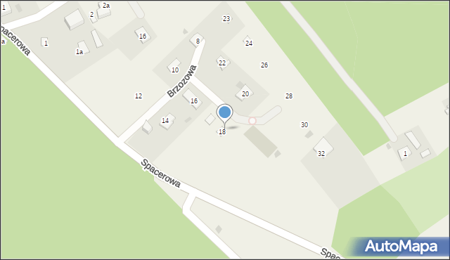 Stare Jabłonki, Brzozowa, 18a, mapa Stare Jabłonki