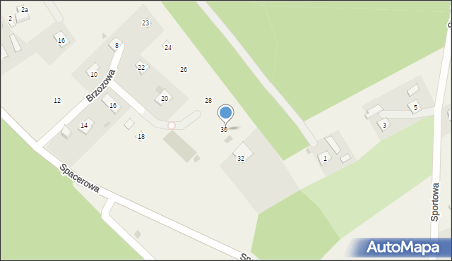 Stare Jabłonki, Brzozowa, 30, mapa Stare Jabłonki