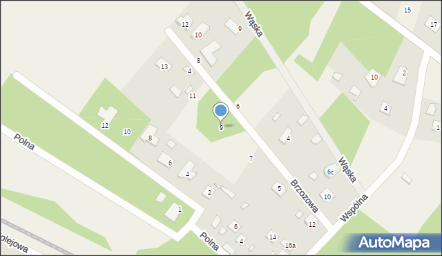 Stare Zakole, Brzozowa, 9, mapa Stare Zakole