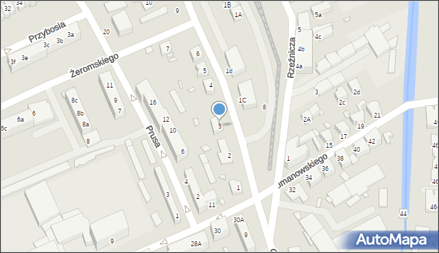 Stargard, Brzozowa, 3, mapa Stargard