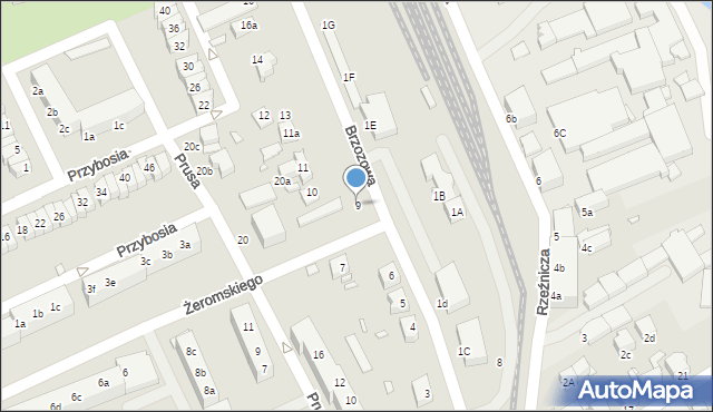 Stargard, Brzozowa, 9, mapa Stargard