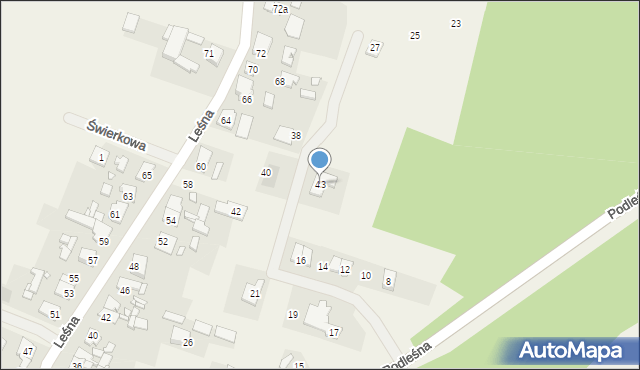 Stary Lubosz, Brzozowa, 43, mapa Stary Lubosz