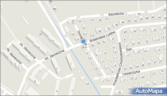 Stary Sącz, Braterstwa Ludów, 57, mapa Stary Sącz