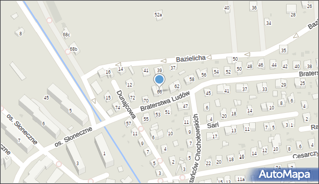 Stary Sącz, Braterstwa Ludów, 66, mapa Stary Sącz