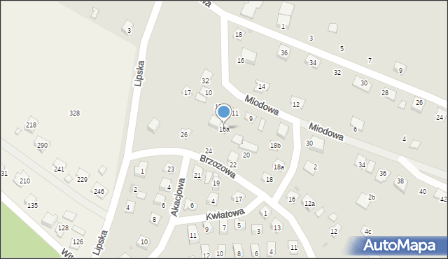 Stary Sącz, Brzozowa, 16a, mapa Stary Sącz