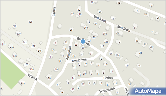 Stary Sącz, Brzozowa, 19, mapa Stary Sącz