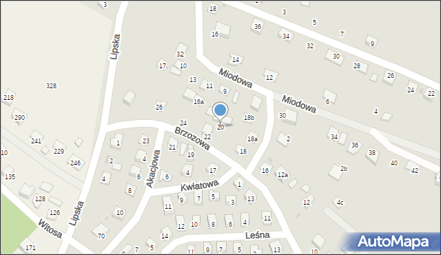 Stary Sącz, Brzozowa, 20, mapa Stary Sącz