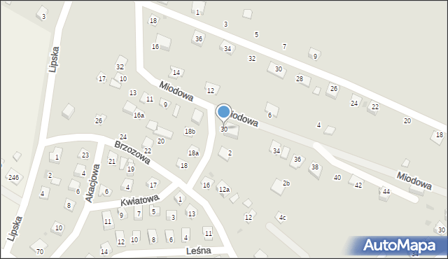 Stary Sącz, Brzozowa, 30, mapa Stary Sącz