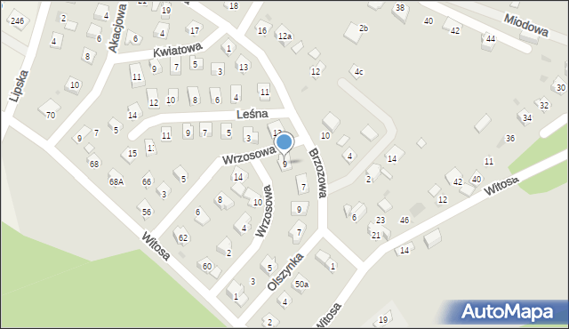 Stary Sącz, Brzozowa, 9, mapa Stary Sącz