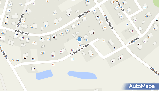 Stawiguda, Brzoskwiniowa, 10, mapa Stawiguda