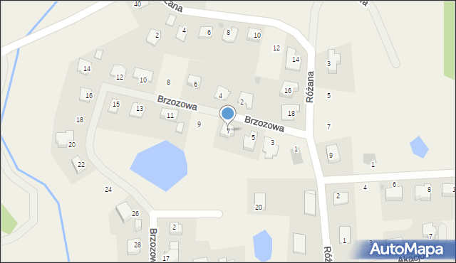 Stawiguda, Brzozowa, 7, mapa Stawiguda