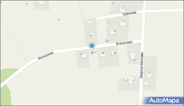 Stepna-Michałki, Brzozowa, 24, mapa Stepna-Michałki