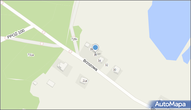 Stobno, Brzozowa, 36, mapa Stobno