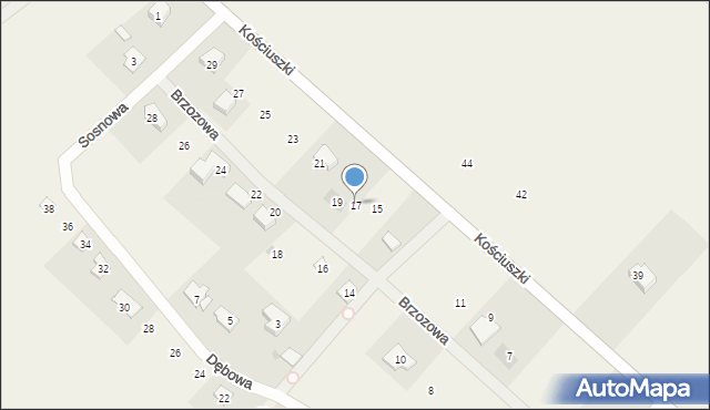 Straduny, Brzozowa, 17, mapa Straduny