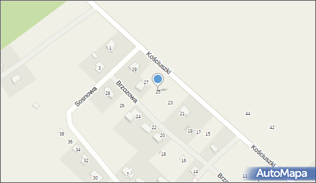 Straduny, Brzozowa, 25, mapa Straduny