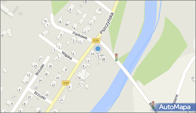 Strumień, Brodeckiego, 1, mapa Strumień