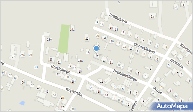 Stryków, Broniewskiego Władysława, 15, mapa Stryków