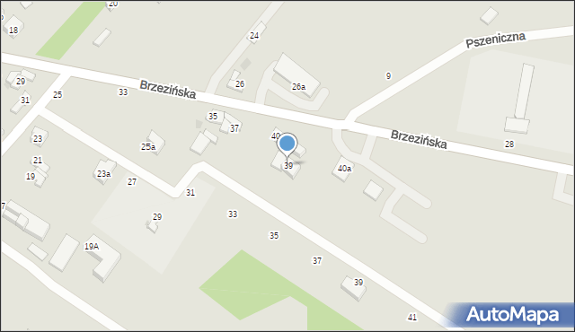 Stryków, Brzezińska, 39, mapa Stryków