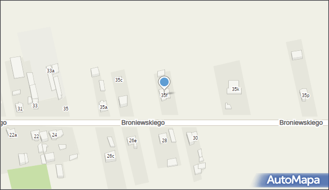 Strzałków, Broniewskiego, 35f, mapa Strzałków