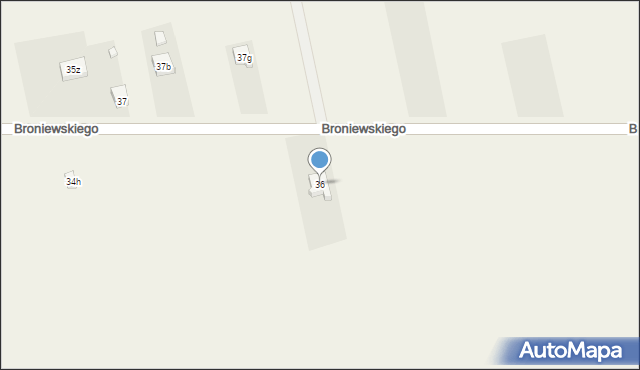 Strzałków, Broniewskiego, 36, mapa Strzałków