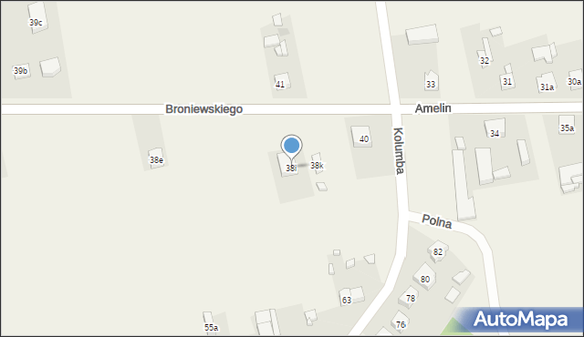 Strzałków, Broniewskiego, 38i, mapa Strzałków