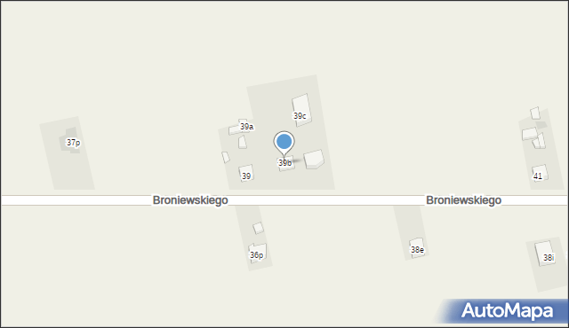 Strzałków, Broniewskiego, 39b, mapa Strzałków