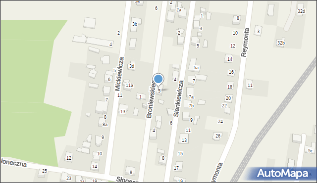 Strzebiń, Broniewskiego, 3, mapa Strzebiń