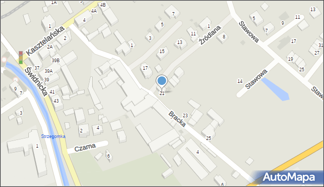 Strzegom, Bracka, 21, mapa Strzegom