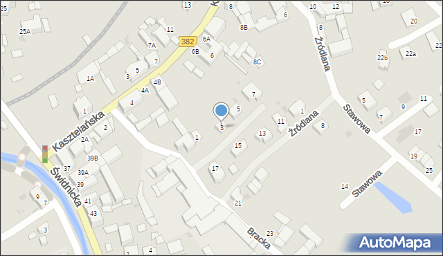 Strzegom, Bracka, 3, mapa Strzegom